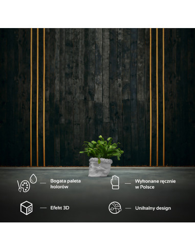 Donica Skull Flowers White Poli  9 cm