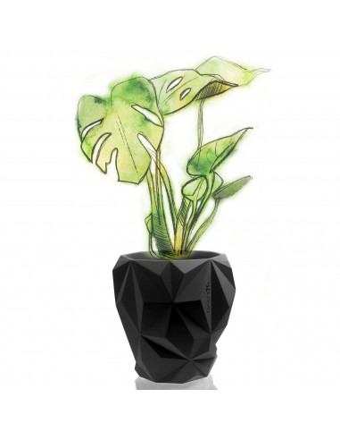 Donica Geometric Black Matt Poli 24 cm