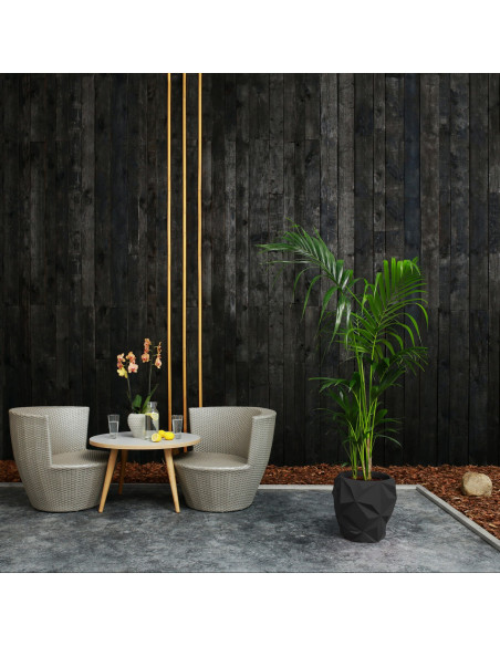 Donica Geometric Black Matt Poli 24 cm