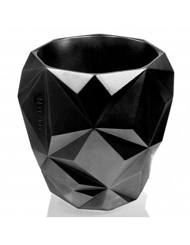 Donica Geometric Black Metallic Poli 24 cm