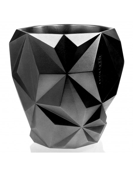 Donica Geometric Black Metallic Poli 24 cm