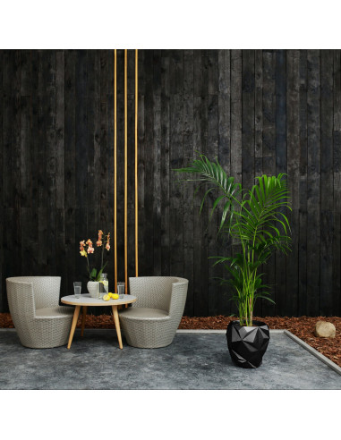 Donica Geometric Black Metallic Poli...