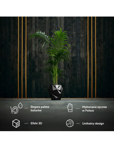 Donica Geometric Black Metallic Poli...