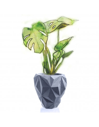 Donica Geometric Midnight Gray Poli...