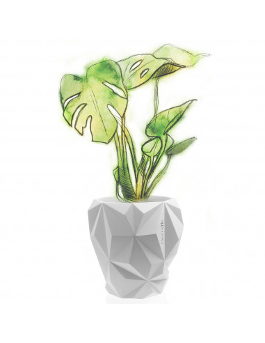 Donica Geometric White Poli 24 cm