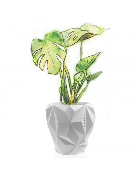 Donica Geometric White Poli 24 cm