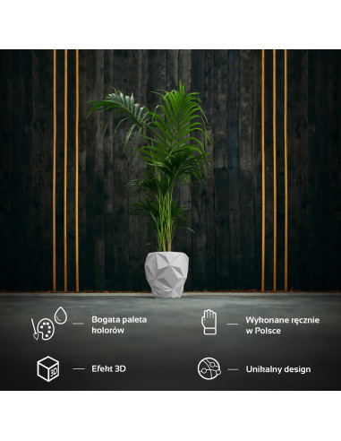 Donica Geometric White Poli 24 cm