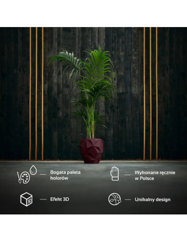 Donica Geometric Maroon Poli 24 cm