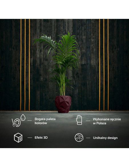 Donica Geometric Maroon Poli 24 cm