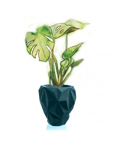 Donica Geometric Dark Turquoise Poli 24 cm