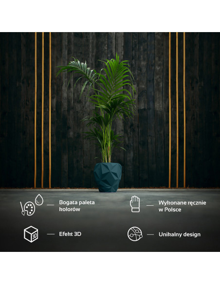 Donica Geometric Dark Turquoise Poli 24 cm