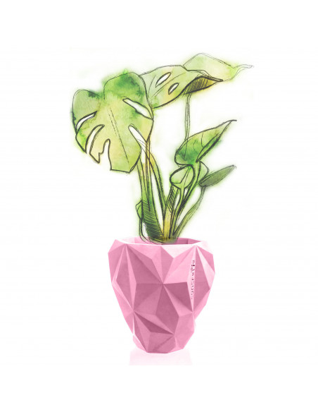 Donica Geometric Candy Pink Poli 24 cm