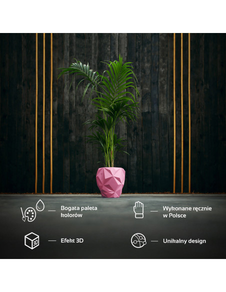 Donica Geometric Candy Pink Poli 24 cm