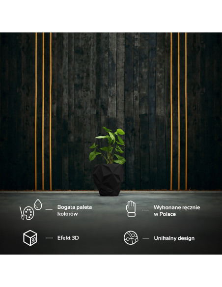 Donica Geometric Black Matt Poli 19 cm