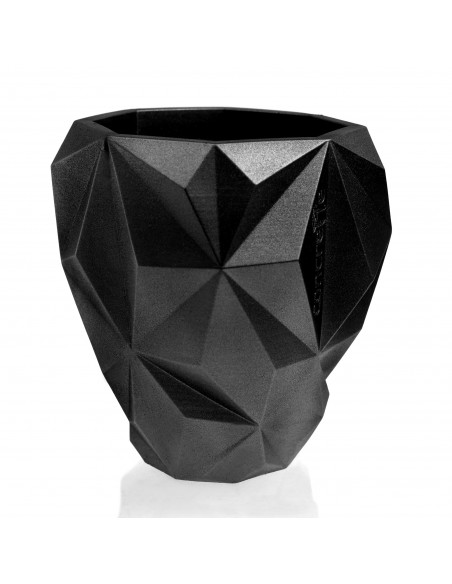 Donica Geometric Black Metallic Poli 19 cm