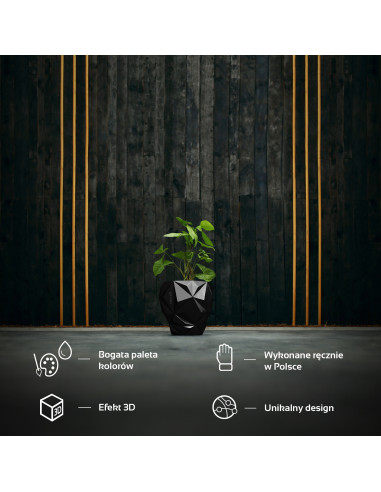 Donica Geometric Black Metallic Poli...