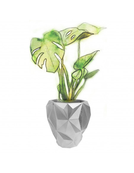 Donica Geometric Silver Poli 19 cm