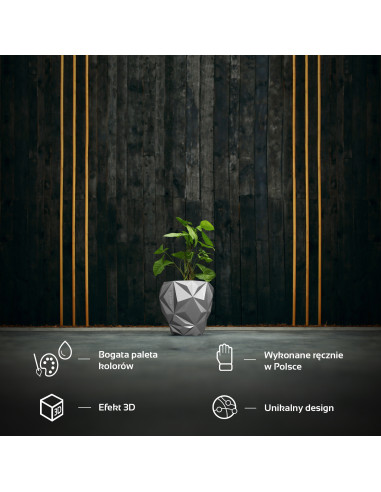 Donica Geometric Silver Poli 19 cm