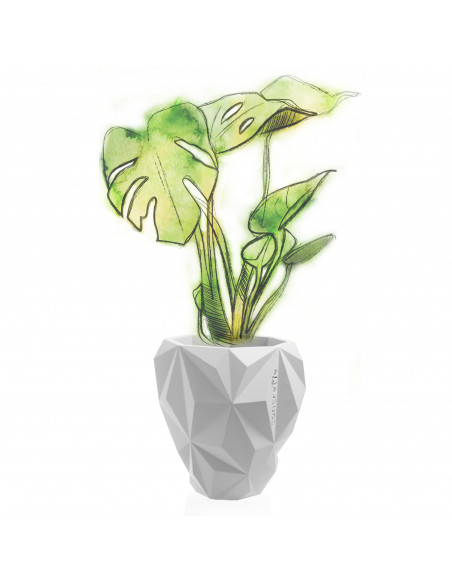 Donica Geometric White Poli 19 cm