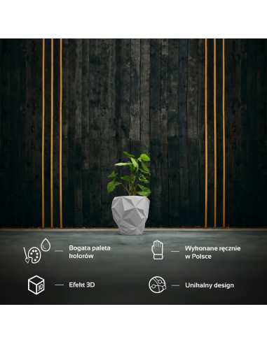 Donica Geometric White Poli 19 cm