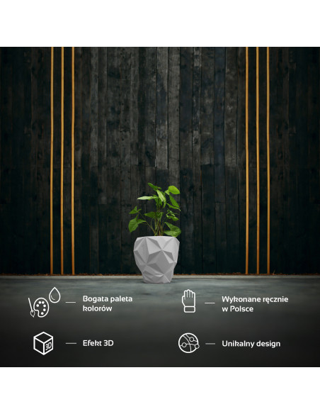 Donica Geometric White Poli 19 cm