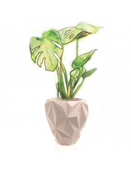 Donica Geometric Light Beige Poli 19 cm