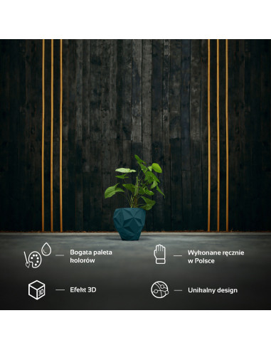 Donica Geometric Dark Turquoise Poli...