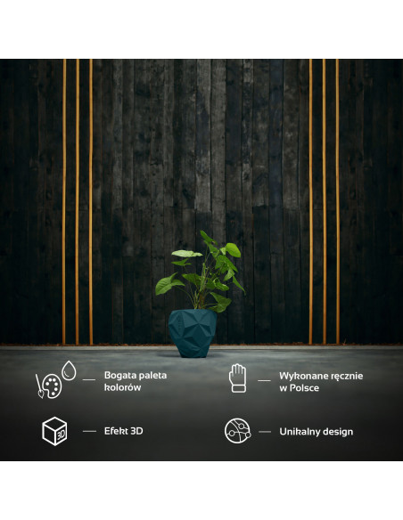 Donica Geometric Dark Turquoise Poli 19 cm