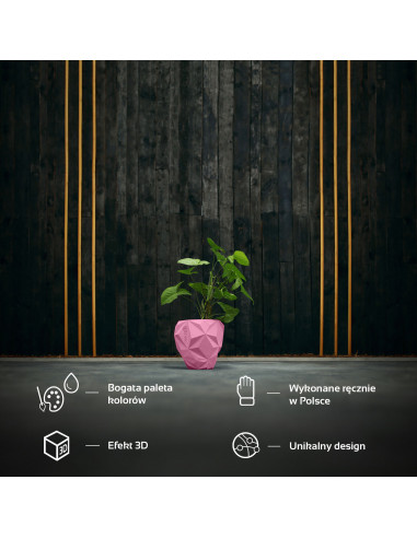 Donica Geometric Candy Pink Poli 19 cm