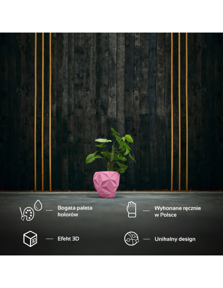 Donica Geometric Candy Pink Poli 19 cm