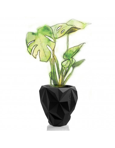 Donica Geometric Black Matt Poli 13 cm