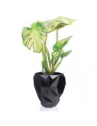 Donica Geometric Black Metallic Poli...