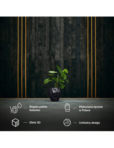 Donica Geometric Black Metallic Poli...