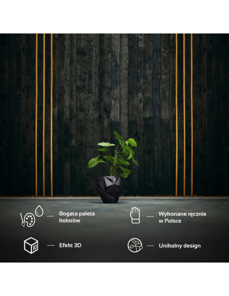 Donica Geometric Black Metallic Poli 13 cm