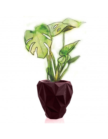 Donica Geometric Maroon Poli 13 cm