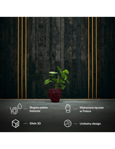 Donica Geometric Maroon Poli 13 cm