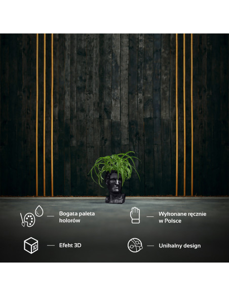 Donica Cezar Low-Poly Black Metallic 10 cm