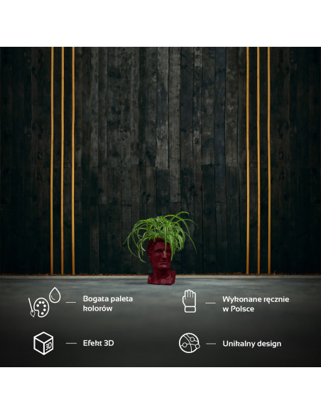 Donica Cezar Low-Poly Maroon Poli 10 cm