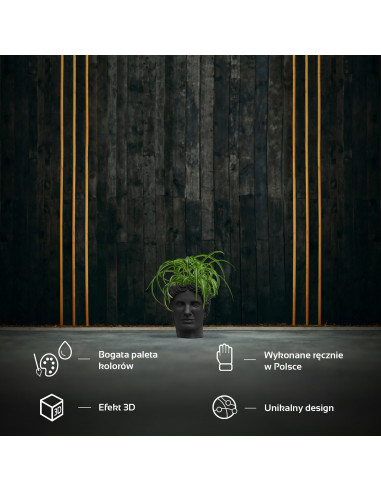 Donica Hermes Black Matt Poli 12 cm