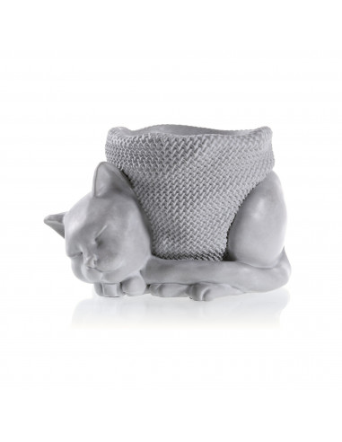 Donica Sleepy Cat Unpainted 12 cm