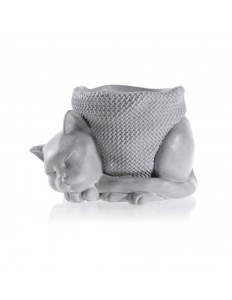 Donica Sleepy Cat Unpainted 12 cm