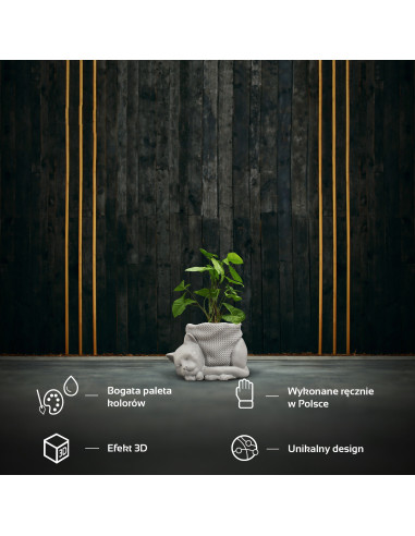 Donica Sleepy Cat Unpainted 12 cm