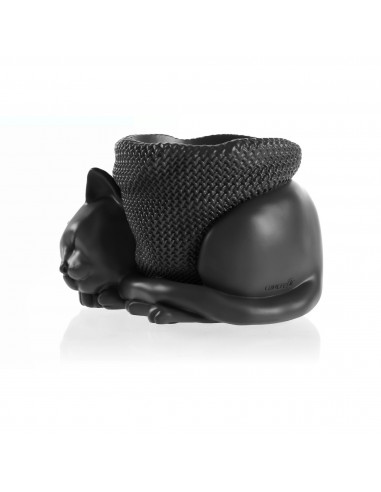 Donica Sleepy Cat Black Matt Poli 12 cm