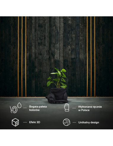 Donica Sleepy Cat Black Matt Poli 12 cm