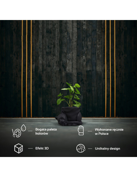 Donica Sleepy Cat Black Matt Poli 12 cm