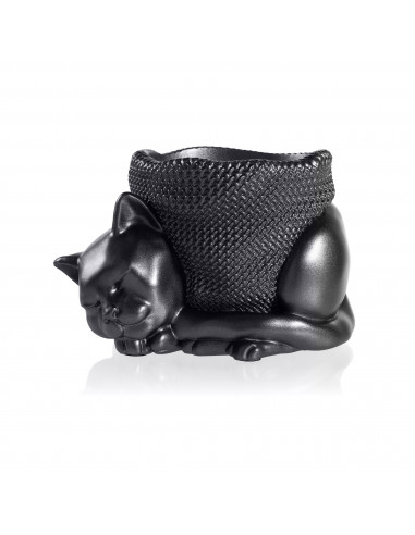 Donica Sleepy Cat Black Metallic 12 cm