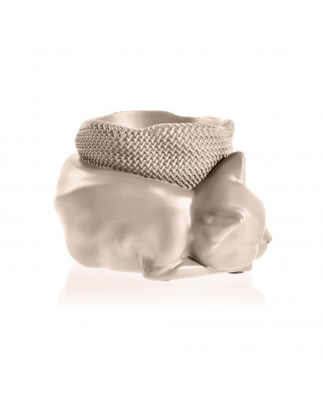 Donica Sleepy Cat Light Beige Poli 12 cm