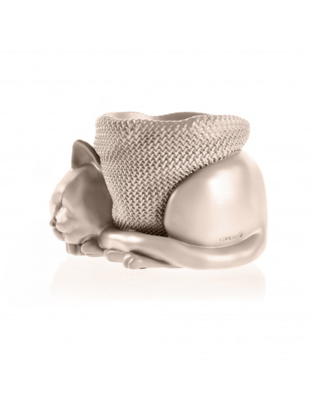 Donica Sleepy Cat Light Beige Poli 12 cm