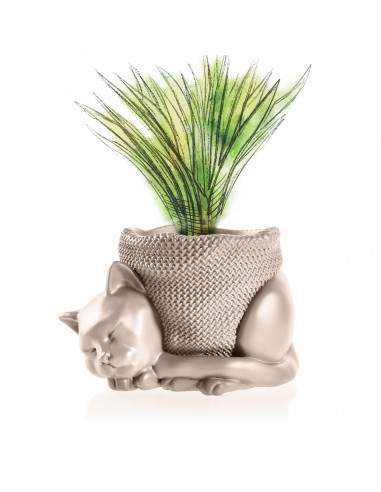 Donica Sleepy Cat Light Beige Poli 12 cm