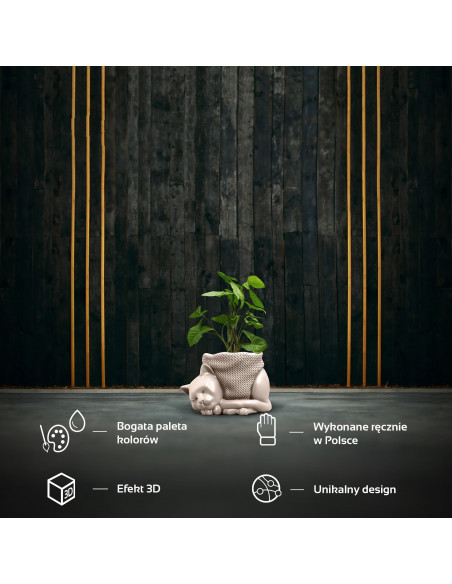 Donica Sleepy Cat Light Beige Poli 12 cm